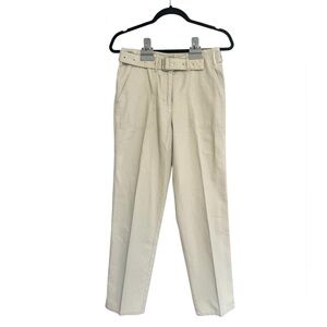 Ralph Lauren (Lauren Jeans Co) Women's Petite Cream Chino Pants, Built-In Belt